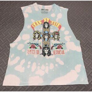 Guns N Roses Appetite For Destruction ‘88 Tour T Shirt Cut Up Bleach Dyed Tee 1X